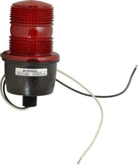 Federal Signal Corp - 120 VAC, 4X NEMA Rated, Strobe Tube, Red, Low Profile Mini Strobe Light - 65 to 95 Flashes per min, 1/2 Inch Pipe, 3-1/8 Inch Diameter, 5.8 Inch High, IP66 Ingress Rating, Pipe Mount - Best Tool & Supply