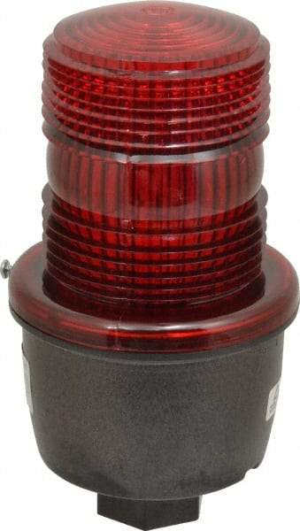 Federal Signal Corp - 120 VAC, 4X NEMA Rated, Strobe Tube, Red, Low Profile Mini Strobe Light - 65 to 95 Flashes per min, 1/2 Inch Pipe, 3-1/8 Inch Diameter, 5.7 Inch High, IP66 Ingress Rating, Pipe Mount - Best Tool & Supply