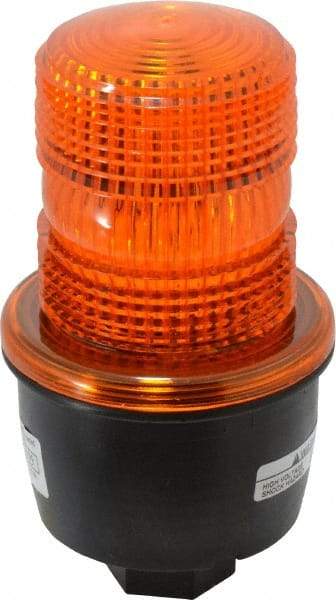 Federal Signal Corp - 12 to 48 VDC, 4X NEMA Rated, Strobe Tube, Amber, Low Profile Mini Strobe Light - 65 to 95 Flashes per min, 1/2 Inch Pipe, 3-1/8 Inch Diameter, 5.7 Inch High, IP66 Ingress Rating, Pipe Mount - Best Tool & Supply