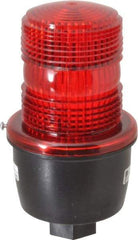 Federal Signal Corp - 12 to 48 VDC, 4X NEMA Rated, Strobe Tube, Red, Low Profile Mini Strobe Light - 65 to 95 Flashes per min, 1/2 Inch Pipe, 3-1/8 Inch Diameter, 5.7 Inch High, IP66 Ingress Rating, Pipe Mount - Best Tool & Supply