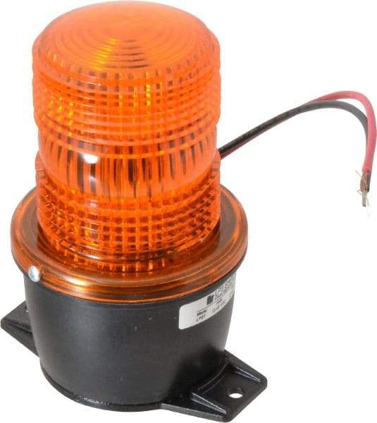 Federal Signal Corp - 12 to 48 VDC, 4X NEMA Rated, Strobe Tube, Amber, Low Profile Mini Strobe Light - 65 to 95 Flashes per min, 3-1/8 Inch Diameter, 5.1 Inch High, IP66 Ingress Rating, T Mount - Best Tool & Supply