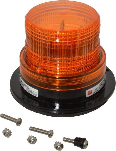 Federal Signal Corp - 12 to 48 VDC, 4X NEMA Rated, Strobe Tube, Amber, Low Profile Mini Strobe Light - 65-95 Flashes per min, 5 Inch Diameter, 3-5/8 Inch High, IP65 Ingress Rating, Surface Mount - Best Tool & Supply