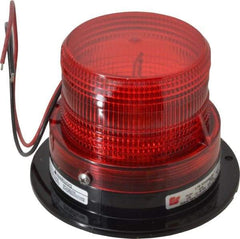 Federal Signal Corp - 12 to 48 VDC, 4X NEMA Rated, Strobe Tube, Red, Low Profile Mini Strobe Light - 65-95 Flashes per min, 5 Inch Diameter, 3-5/8 Inch High, IP65 Ingress Rating, Surface Mount - Best Tool & Supply