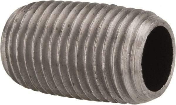 Value Collection - Schedule 40, 1/4" Diam x 7/8" Long Steel Black Pipe Nipple - Threaded - Best Tool & Supply