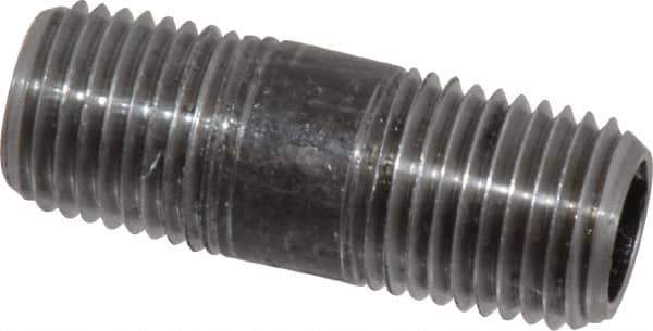 Value Collection - Schedule 40, 1/4" Diam x 1-1/2" Long Steel Black Pipe Nipple - Threaded - Best Tool & Supply