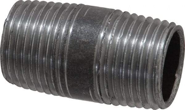 Value Collection - Schedule 40, 1/2" Diam x 1-1/2" Long Steel Black Pipe Nipple - Threaded - Best Tool & Supply