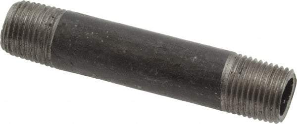 Value Collection - Schedule 40, 1/8" Diam x 2" Long Steel Black Pipe Nipple - Threaded - Best Tool & Supply