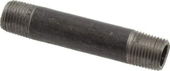 Value Collection - Schedule 40, 1/8" Diam x 2" Long Steel Black Pipe Nipple - Threaded - Best Tool & Supply