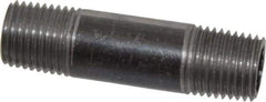 Value Collection - Schedule 40, 1/4" Diam x 2" Long Steel Black Pipe Nipple - Threaded - Best Tool & Supply