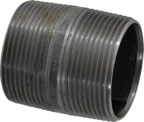 Value Collection - Schedule 40, 1-1/2" Diam x 2" Long Steel Black Pipe Nipple - Threaded - Best Tool & Supply