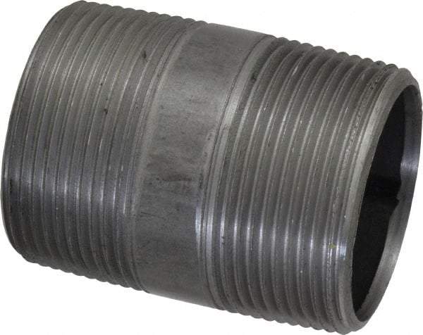 Value Collection - Schedule 40, 1-1/2" Diam x 2-1/2" Long Steel Black Pipe Nipple - Threaded - Best Tool & Supply