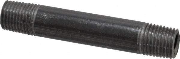 Value Collection - Schedule 40, 1/4" Diam x 3" Long Steel Black Pipe Nipple - Threaded - Best Tool & Supply