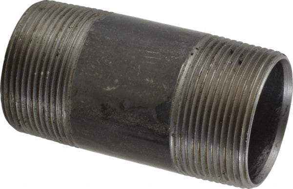 B&K Mueller - Schedule 40, 1-1/2" Diam x 3-1/2" Long Steel Black Pipe Nipple - Threaded - Best Tool & Supply