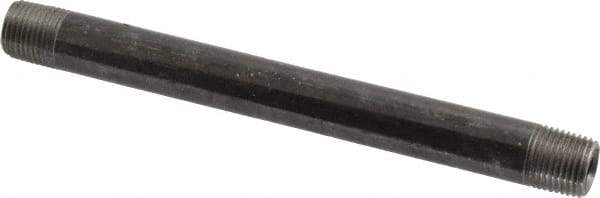 Value Collection - Schedule 40, 1/8" Diam x 4" Long Steel Black Pipe Nipple - Threaded - Best Tool & Supply