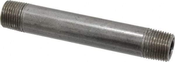 Value Collection - Schedule 40, 3/8" Diam x 4" Long Steel Black Pipe Nipple - Threaded - Best Tool & Supply