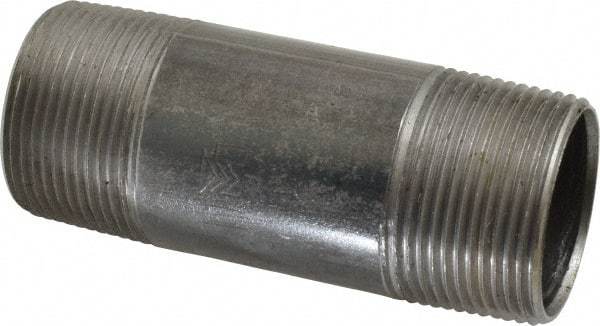 Value Collection - Schedule 40, 1-1/4" Diam x 4" Long Steel Black Pipe Nipple - Threaded - Best Tool & Supply