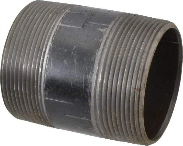 B&K Mueller - Schedule 40, 3" Diam x 4" Long Steel Black Pipe Nipple - Threaded - Best Tool & Supply