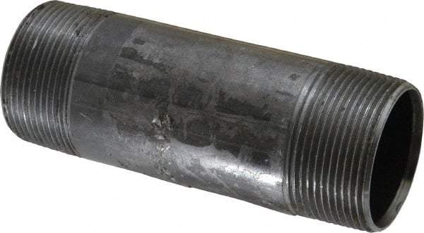 Value Collection - Schedule 40, 1-1/2" Diam x 5" Long Steel Black Pipe Nipple - Threaded - Best Tool & Supply