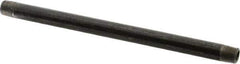 Value Collection - Schedule 40, 1/8" Diam x 6" Long Steel Black Pipe Nipple - Threaded - Best Tool & Supply