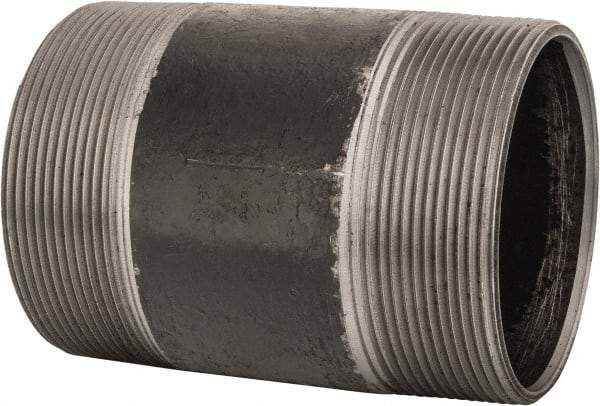 B&K Mueller - Schedule 40, 4" Diam x 6" Long Steel Black Pipe Nipple - Threaded - Best Tool & Supply