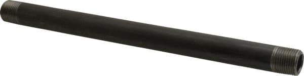 Value Collection - Schedule 40, 3/8" Diam x 9" Long Steel Black Pipe Nipple - Threaded - Best Tool & Supply