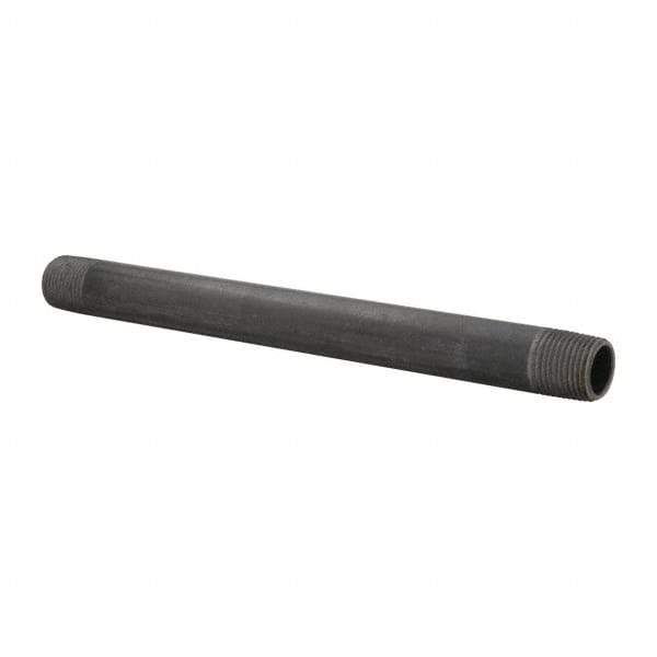 B&K Mueller - Schedule 40, 1/2" Diam x 9" Long Steel Black Pipe Nipple - Threaded - Best Tool & Supply