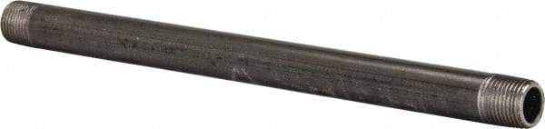 B&K Mueller - Schedule 40, 1/2" Diam x 11" Long Steel Black Pipe Nipple - Threaded - Best Tool & Supply