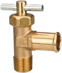 Parker - Hose I.D. x MNPTF with Pin Handle End Connection Brass Truck Valve - 2.47" OAL, 5/8 x 3/8" Pipe - Best Tool & Supply