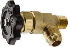 Parker - Flare x MNPTF End Connection Brass Truck Valve - 3.28" OAL, 1/2" Pipe - Best Tool & Supply