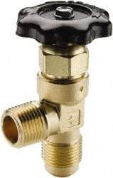 Parker - MNPTF x Flare End Connection Brass Truck Valve - 3.6" OAL, 1/2 x 5/8" Pipe - Best Tool & Supply