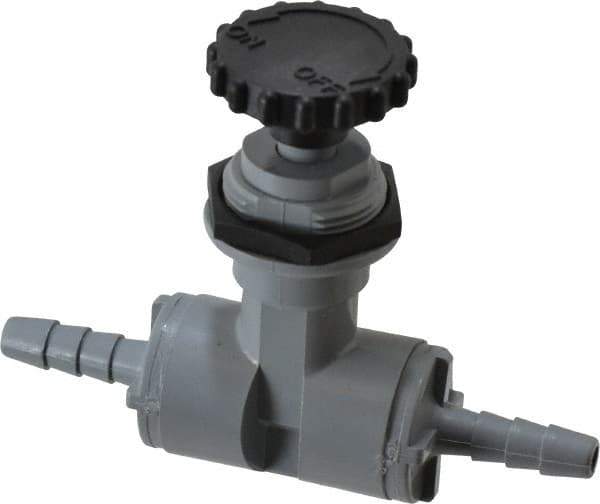 Specialty Mfr - 1/4" Pipe, Inline Needle Valve - EPDM Seal, Barbed x Barbed Ends, PVC Valve, 125 Max psi - Best Tool & Supply