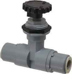 Specialty Mfr - 3/8" Pipe, Inline Needle Valve - EPDM Seal, Push To Connect x Push To Connect Ends, PVC Valve, 125 Max psi - Best Tool & Supply