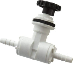 Specialty Mfr - 1/4" Pipe, Inline Needle Valve - PTFE Seal, Barbed x Barbed Ends, Polypropylene Valve, 125 Max psi - Best Tool & Supply