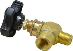 Specialty Mfr - 1/4" Pipe, Angled Needle Valve - MNPT x FNPT Ends, Brass Valve, 500 Max psi - Best Tool & Supply