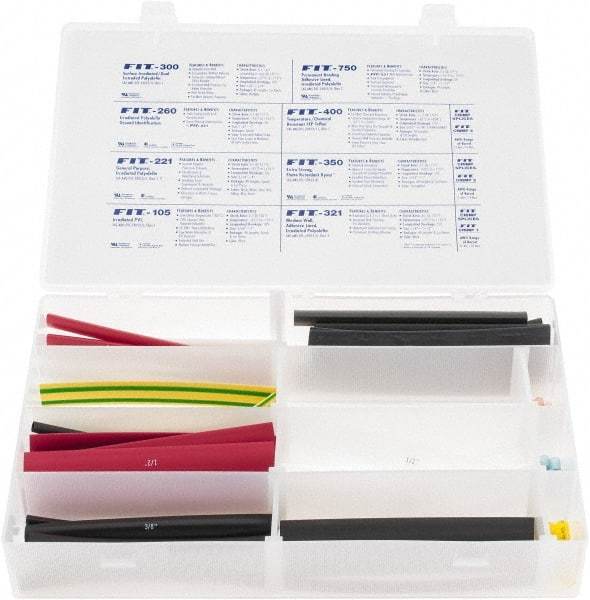 Alpha Wire - 112 Piece, Heat Shrink Electrical Tubing Kit - FEP, Nylon, PVC, PVDF and XLPO - Best Tool & Supply