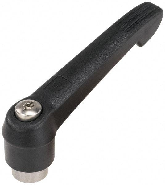 KIPP - M12 x 1.75, 25.5mm Hub Diam, Glass Fiber (Stainless Steel Components) Tapped Adjustable Clamping Lever - 109mm OAL, 61mm High, 17mm Hole Depth - Best Tool & Supply