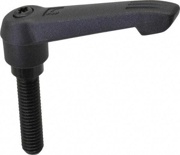 KIPP - 3/8-16, 0.71" Hub Diam, Glass Fiber (Steel Components) Threaded Stud Adjustable Clamping Lever - 1.57" Stud Length, 2.95" OAL, 1.63" High - Best Tool & Supply