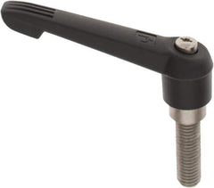 KIPP - 5/8-11, 1.18" Hub Diam, Glass Fiber (Stainless Steel Components) Threaded Stud Adjustable Clamping Lever - 1.97" Stud Length, 4.96" OAL, 2.83" High - Best Tool & Supply