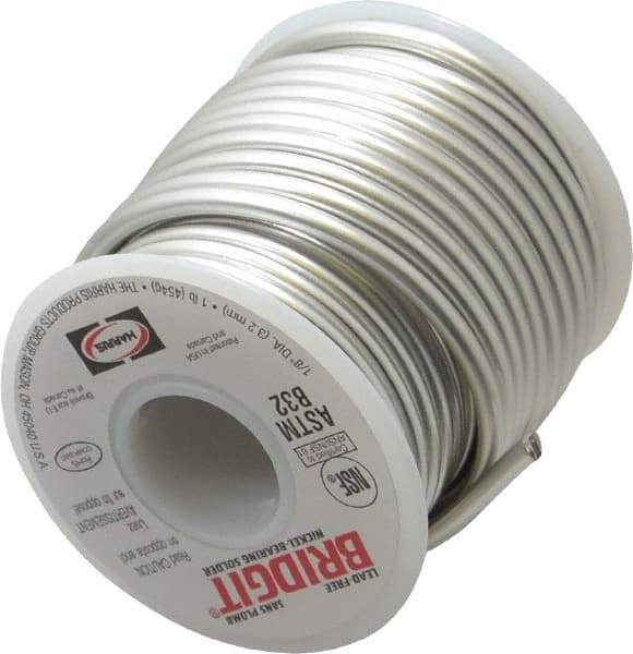 Harris Products - 1/8 Inch Diameter, Nickel, Lead Free Solder - 1 Lb. - Exact Industrial Supply