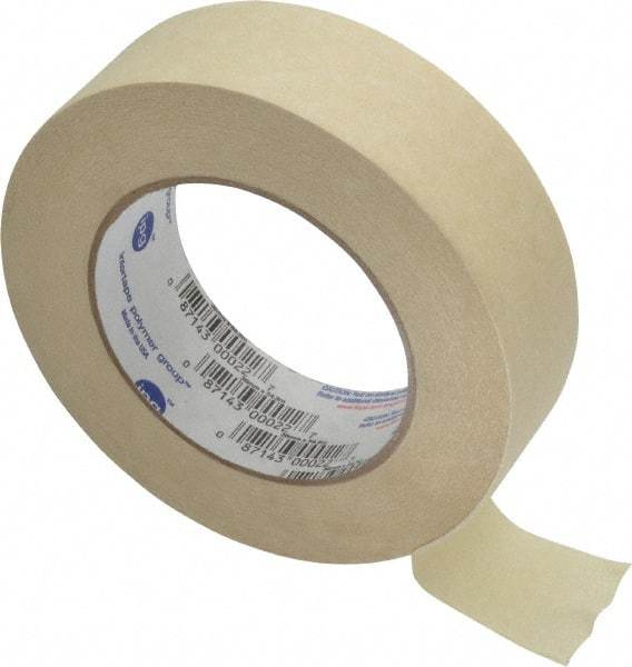 Intertape - 1-1/2" Wide x 60 Yd Long Tan Paper Masking Tape - Series PG505, 5.8 mil Thick, 20 In/Lb Tensile Strength - Best Tool & Supply