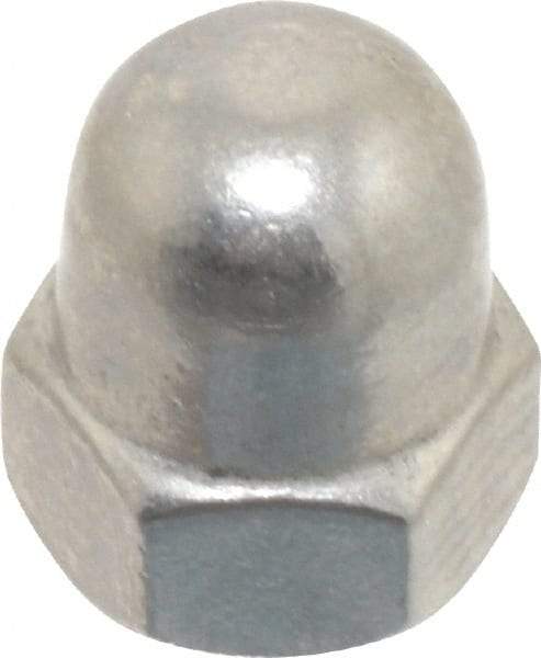 Value Collection - M5x0.8 Metric Coarse, 8mm Width Across Flats, Uncoated, Stainless Steel Acorn Nut - 10mm Overall Height, Austenitic A2, DIN 1587 - Best Tool & Supply