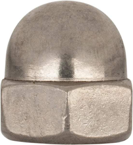 Value Collection - M10x1.5 Metric Coarse, 17mm Width Across Flats, Uncoated, Stainless Steel Acorn Nut - 18mm Overall Height, Austenitic A2, DIN 1587 - Best Tool & Supply