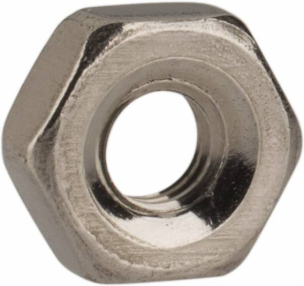 Value Collection - M2.5x0.45 Metric Coarse Stainless Steel Right Hand Hex Nut - 5mm Across Flats, 2mm High, Uncoated - Best Tool & Supply