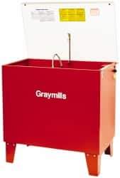 Graymills - Free Standing Solvent-Based Parts Washer - 20 Gal Max Operating Capacity, Steel Tank, 36" (Lid Close)/57" (Lid Open) High x 36" Long x 22" Wide, 115 Input Volts - Best Tool & Supply