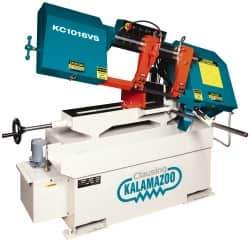 Clausing - 9 x 14-1/2" Max Capacity, Manual Step Pulley Horizontal Bandsaw - 75, 121, 190, 305 SFPM Blade Speed, 110/220 Volts, 45°, 1.5 hp, 1 Phase - Best Tool & Supply