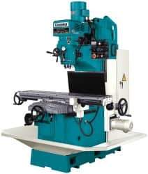 Clausing - 15" Table Width x 60" Table Length, Variable Speed Pulley Control, 3 Phase Knee Milling Machine - NT40 Spindle Taper, 5 hp - Best Tool & Supply