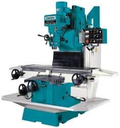 Clausing - 15" Table Width x 60" Table Length, Electronic Variable Speed Control, 3 Phase Knee Milling Machine - NT40 Spindle Taper, 5 hp - Best Tool & Supply