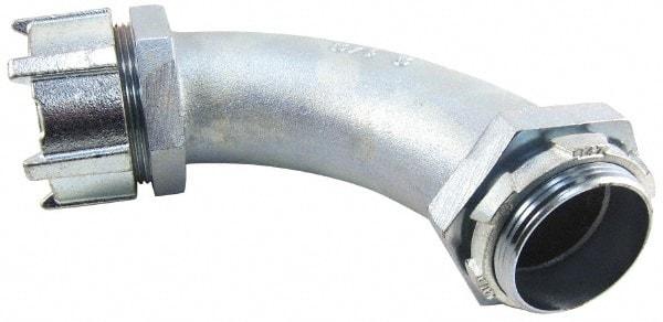 Thomas & Betts - 2-1/2" Trade, Malleable Iron Threaded Angled Liquidtight Conduit Connector - Noninsulated - Best Tool & Supply