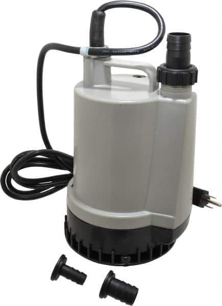 Value Collection - 1/6 hp, 120 Amp Rating, 120 Volts, Full-On Operation, Submersible Pump - Plastic Housing - Best Tool & Supply