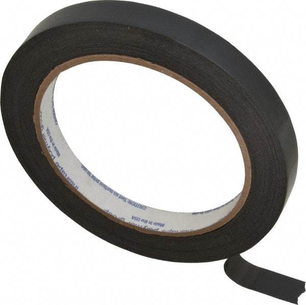 Intertape - 1/2" x 60 Yd Black Rubber Adhesive Strapping Tape - Polypropylene Film Backing, 2.7 mil Thick, 95 Lb Tensile Strength, Series 197 - Best Tool & Supply